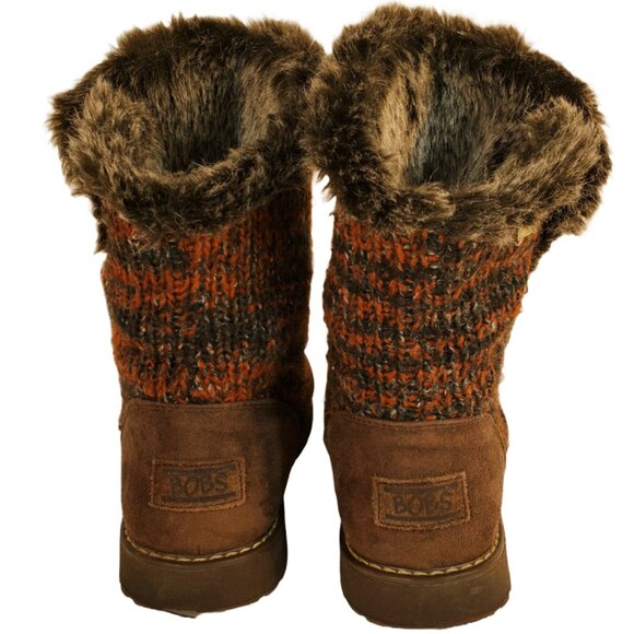 BOBS from Skechers Alpine Winter Warrior Slouch Boot Brown & Orange. Size 7 - Picture 4 of 6